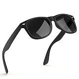 wearPro Sonnenbrille-Herren-Damen-Polarisiert-Rechteckig Unisex Retro Klassische Vintage Polarisierte Brille UV400 Schutz Classic Sunglasses Eckig für Fahren (1-schwarz Grau)