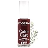 PODERM - Nagellack TEA TREE FÜR NAGELPILZ - GELBE/BESCHÄDIGTE NÄGEL BEHANDELN - Lackpflege verhindert und behandelt Mykose - 2 IN 1 PFLEGE - EINZIGARTIGE FORMEL - Hergestellt in der Schweiz