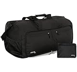 Amazon Brand - Eono Faltbare 90L Reisetasche für alle Reisegepäcktaschen, Urlaubstasche mit Mehreren Taschen für Damen und Herren (Schwarz)