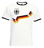 Herren T-Shirt Deutschland Retro Trikot Fußball - Weiß XL