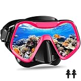 Taucherbrille Erwachsene, Arlierss Schnorchelmaske, 180°Panorama Gehärtetes Glas Schwimmbrille mit Nasenabdeckung, Anti-Fog Tauchmaske, Tauchermaske Erwachsene für Schnorcheln Schwimmen, Unisex