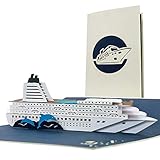 Diese-Klappkarten Schöner Reisegutschein, Geburtstagskarte für Kreuzfahrt, Kreuzfahrtschiff, Grußkarte, Geschenkkarte Schiffsreise oder Reise ans Meer, edel, klassisch, T16