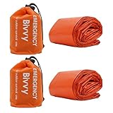 RLXMARTD 2-Teilig Notfall Schlafsack, Rettungsdecken, Überleben Schlafsack, Notfalldecken, Survival Ausrüstung, Kälteschutz Survival Biwaksack für Camping und Outdoor-Wandern