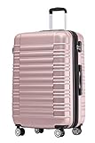 BEIBYE Reisekoffer 2088 Hartschalekoffer Gepäck Koffer Trolley Bordcase Handgepäck M in 14 Farben (Rosagold)
