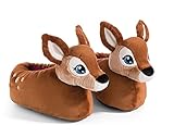 NICI Hausschuhe Reh Mala Magic Größe 38-41 – kuschelige Schuhe für warme Füße, Slippers aus Plüsch im Tier-Design für Kinder & Erwachsene, 49228, tolle Geschenkidee, braun