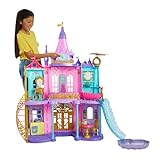 Mattel Disney Prinzessin Puppenhaus, Magisches Schloss, 3 Etagen, 10 Spielbereiche, mit Licht und Geräuscheffekten, inkl. 28 Zubehörteilen, Disney Geschenke, Spielzeug ab 3 Jahre, HLW29