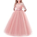 IBTOM CASTLE Blumensmädchenkleid Prinzessin Festliches Kinder Mädchen Kleid Festzug Kleider Hochzeit Partykleid 13-14 Jahre