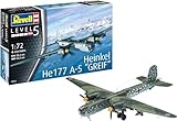 Revell 03913 Heinkel He177 A-5 Greif 14 Modellbausatz im Maßstab 1:72 Level 5orginalgetreue Nachbildung mit vielen Details, 14 Jahre to 99 Jahre, Multicolour