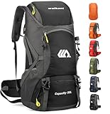 jianyana Wanderrucksack 50L Trekkingrucksack Regenhülle Reiserucksack Wasserdichter Campingrucksack für Wandern Camping Bergsteigen Reisen Sport Herren Damen
