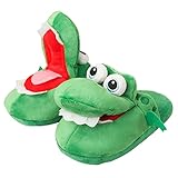 Hausschuhe Für Damen Krokodil Hausschuhe, Cartoon Tierhausschuhe, Lustige Krokodil Slippers Plüsch Pantoffeln Warme Hausschuhe Rutschhemmende Winterschuhe, Plüsch Hausschuhe Tier Hausschuhe