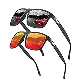 Perfectmiaoxuan Polarisierte Sonnenbrille Herren Damen, Vintage Elegant Brillengestell Klassisch, HD-Pilotobjektive,Golf Fahren Angeln Reisebrille Outdoor-Sportarten Mode Sonnenbrille