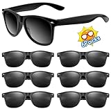 ASTARON Retro Vintage Sonnenbrille Bulk, 6 Pack polarisiert Günstige Neon Sonnenbrillen Bulk für Frauen und Männer (Schwarz)