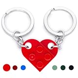 NumeroPhi Schlüsselanhänger Partner Herz, 2 Stück Schlüsselringe, Geschenk für die Liebenden, Freundschaft, Valentinstag