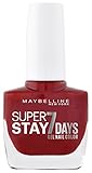 Maybelline New York Langanhaltender Nagellack mit Gel-Formel für farbintensive Nägel, Super Stay 7 Days Farblack, Nr. 501 Cherry Sin (Rot), 1 x 10 ml