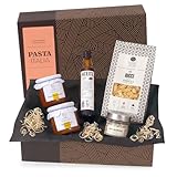 Geschenk-Set PASTA ITALIA | Gefüllter Präsentkorb mit italienischen Nudeln, mediterraner Feinkost, nativem Olivenöl und Meersalz | jamon.de