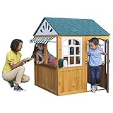 KidKraft Garden View Outdoor Spielhaus aus Holz (FSC) mit Markise, Gartenspielzeug für Kinder, 00405