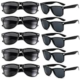 FSMILING Party Sonnenbrillen Set Schwarz sonnenbrillen Herren Damen Lustige Sunglasses Party Brille Set Sonnenbrillen Für Hochzeit Jga Beach Sonnenbrillen 10er Pack