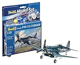 Revell Revell_63983 Modellbausatz Flugzeug 1:72 - Vought F4U-1D CORSAIR im Maßstab 1:72, Level 3, originalgetreue Nachbildung mit vielen Details, , Model Set mit Basiszubehör, 63983