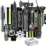 21 in 1 Survival Kit, Outdoor Ausrüstung, Survival Ausrüstung für Camping, Bushcraft, Wandern, Jagd, Abenteuer, Geschenke für Männer, Väter