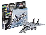 Revell Modellbausatz Flugzeug 1:72 - F-14D Super Tomcat im Maßstab 1:72, Level 3, originalgetreue Nachbildung mit vielen Details, , Model Set mit Basiszubehör, 63960, Grau, Schwarz