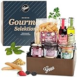 Gepp’s Feinschmecker Geschenkkorb I Geschenk mit feinsten Delikatessen wie Trüffelöl und Erdbeer-Champagner Aufstrich, hergestellt nach eigener Rezeptur I Gourmet-Geschenkidee