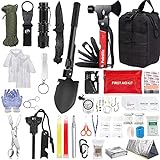 Survival Kit 163 in 1,Notfall Ausrüstung,Survival Militär Ausrüstung mit Messer I Taschenlampe,Erste-Hilfe-Kit,Outdoor Ausrüstung für Wandern & Camping,überlebenspaket,überlebensausrüstung