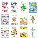 24 Stück Kommunionskarten Klappkarten mit Umschlag - Glückwunschkarte zur Kommunion
